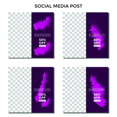ABSTRACT SOCIAL MEDIA BANNER TEMPLATE SALES SET. GRADIENT COLOR. COVER DESIGN VECTOR