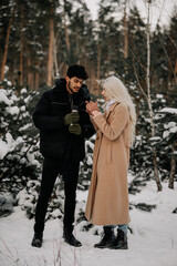 couple in winter park