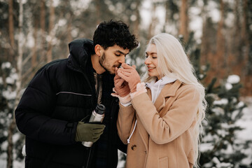 couple in winter park