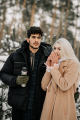 couple in winter park