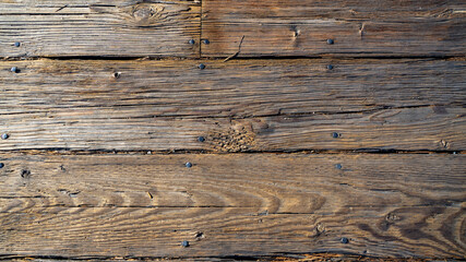 Old wood planks on the pier