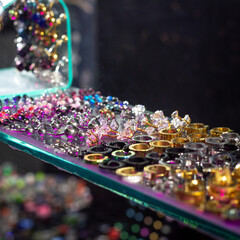 A lot of piercing pieces in a store