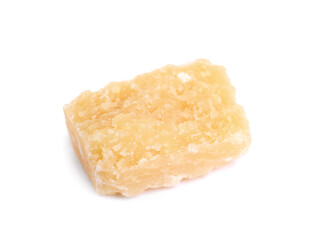 Piece of delicious parmesan cheese isolated on white