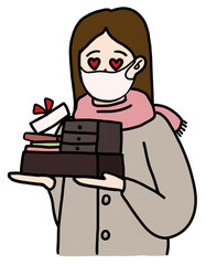 サロンデュショコラ　マスク　高級チョコレート　ショッピング　女性
