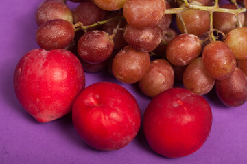 Grapes and plum