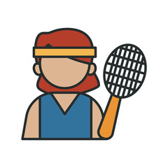 tennis player profession worker avatar fill style icon