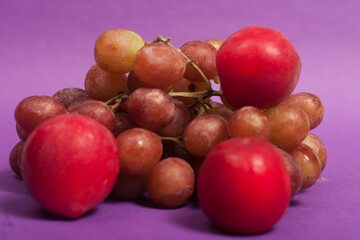 Grapes and plum