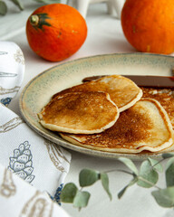 Tasty homemade maple syrup pancakes
