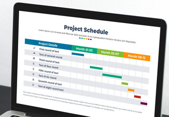 Project Schedule with Monthly Table
