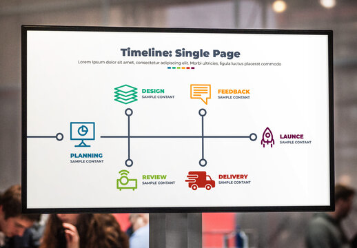Timeline Infographic with Colorful Icons