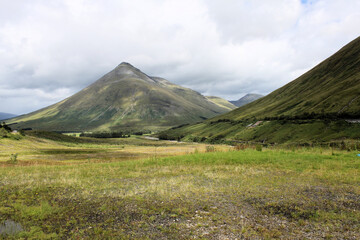 A view of the Scotland Countryside near Glencoe and Ben Nevis