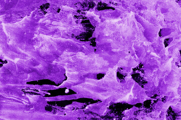 Violet ink and watercolor texture on white paper background. Paint leaks and decalcomania effects....