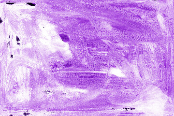 Violet ink and watercolor texture on white paper background. Paint leaks and decalcomania effects....