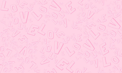  pink design with letters forming the word love.