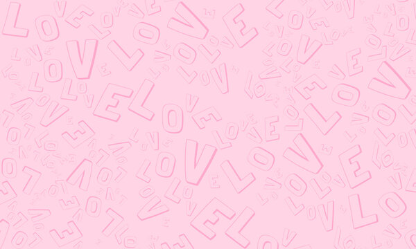  Pink Design With Letters Forming The Word Love.