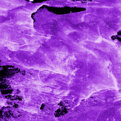 Violet ink and watercolor texture on white paper background. Paint leaks and decalcomania effects....