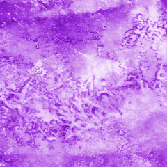 Violet ink and watercolor texture on white paper background. Paint leaks and decalcomania effects. Hand-painted gouache abstract image. Mess on the canvas.