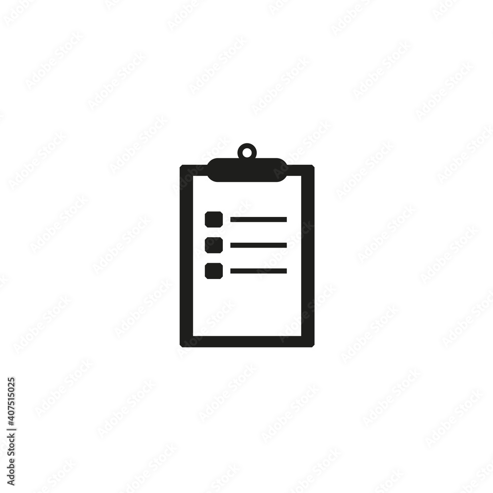 Poster clipboard with checklist icon. flat illustration of clipboard with checklist icon for web