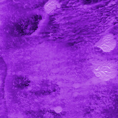 Violet ink and watercolor texture on white paper background. Paint leaks and decalcomania effects. Hand-painted gouache abstract image. Mess on the canvas.