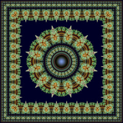 Glossy colorful fractal carpet ornament