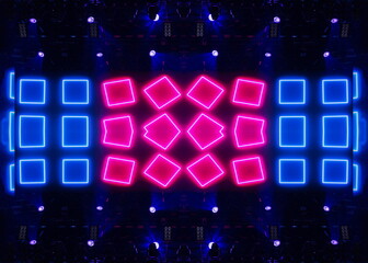 Abstract texture background for design. Stage light and smoke on stage, lighting and spotlights.