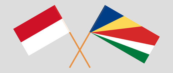 Crossed flags of Indonesia and Seychelles