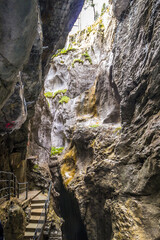 Rosenlaui glacier gorge in the Reichenbachtal valley in Switzerland