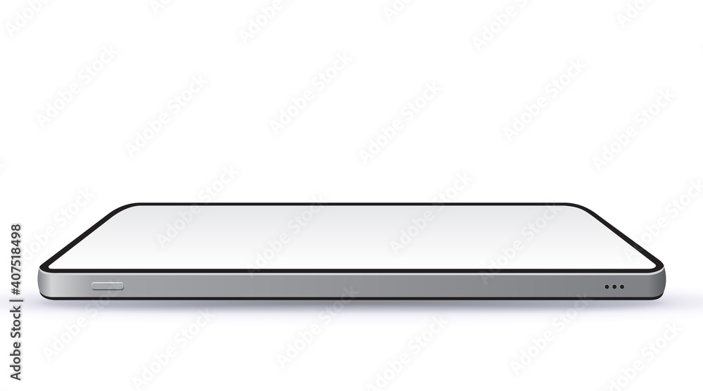 Canvas Prints realistic black mobile phone vector mockup with horizontal perspective view. widescreen frameless sm