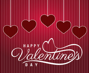 Happy saint valentine day congratulation with red and pink.14 february