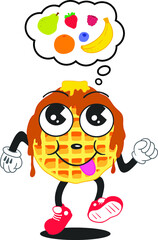 Cartoon Waffle Character