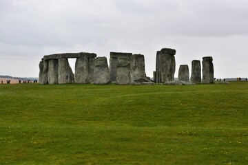 A view of  Stonehenge stones, prehistoric monument in Wiltshire, England, Great Britain.  