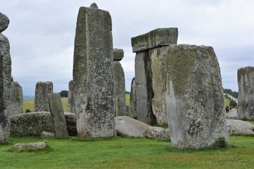 A view of  Stonehenge stones, prehistoric monument in Wiltshire, England, Great Britain.  