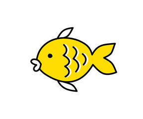 Illustration of a cute tropical fish. golden fish