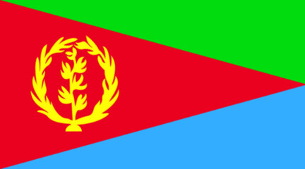 Rectangle Eritrean flag illustration. Eritrea country flag is a symbol of freedom, patriotism and independence.