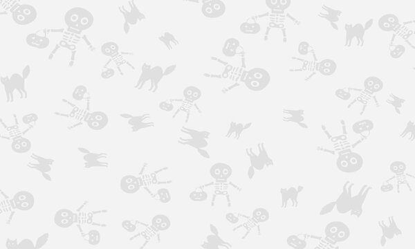  skulls and cats background in gray tones.

