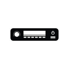 Radio tape recorder vector solid icons