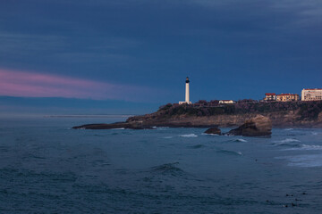 Lighthouse of Biarritz at the evening; Basque Country.