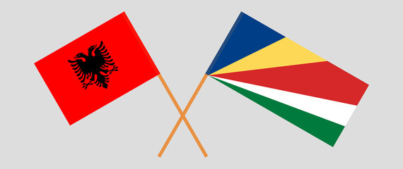 Crossed flags of Albania and Seychelles