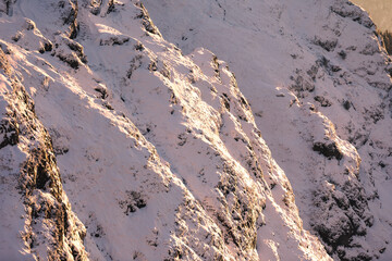 Look at the Aiako Harriak Natural Park on a snowy winter day; Basque Country.