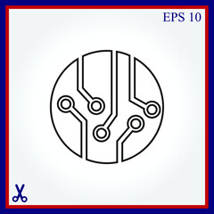 Circuit board, technology icon, vector illustration