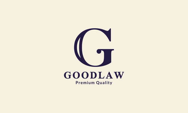 letter g with law simple logo symbol icon vector graphic design