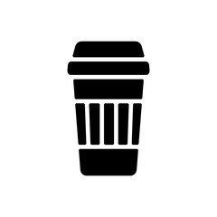Takeaway paper coffee cup vector glyph icon