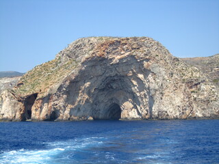 sea and rocks in the island of Zakynthos Greece