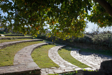 Outdoors auditorium in Granadilla village, Extremadura, Spain