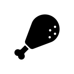 Chicken's leg vector glyph icon. Fast food sign
