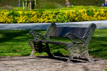 Metal bench in a park 2