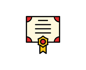 Diploma line icon. High quality outline symbol for web design or mobile app. Thin line sign for design logo. Color outline pictogram on white background