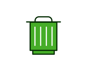 Trash bin flat icon. Single high quality outline symbol for web design or mobile app.  House thin line signs for design logo, visit card, etc. Outline pictogram EPS10