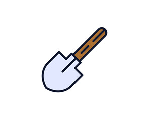 Shovel flat icon. Single high quality outline symbol for web design or mobile app.  House thin line signs for design logo, visit card, etc. Outline pictogram EPS10