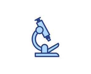Microscope flat icon. Thin line signs for design logo, visit card, etc. Single high-quality outline symbol for web design or mobile app. Medical outline pictogram.